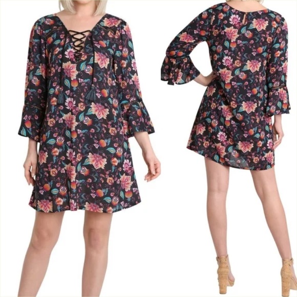 Nanette Lepore Tops - Nanette Lepore Black Floral Tatum Tunic